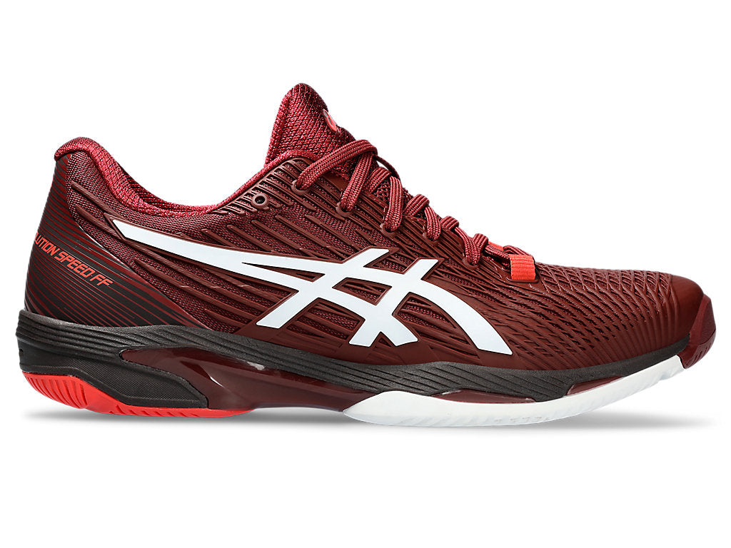 Men's Asics Solution Speed FlyteFoam 2, Antique Red/White, 10.5 D Medium