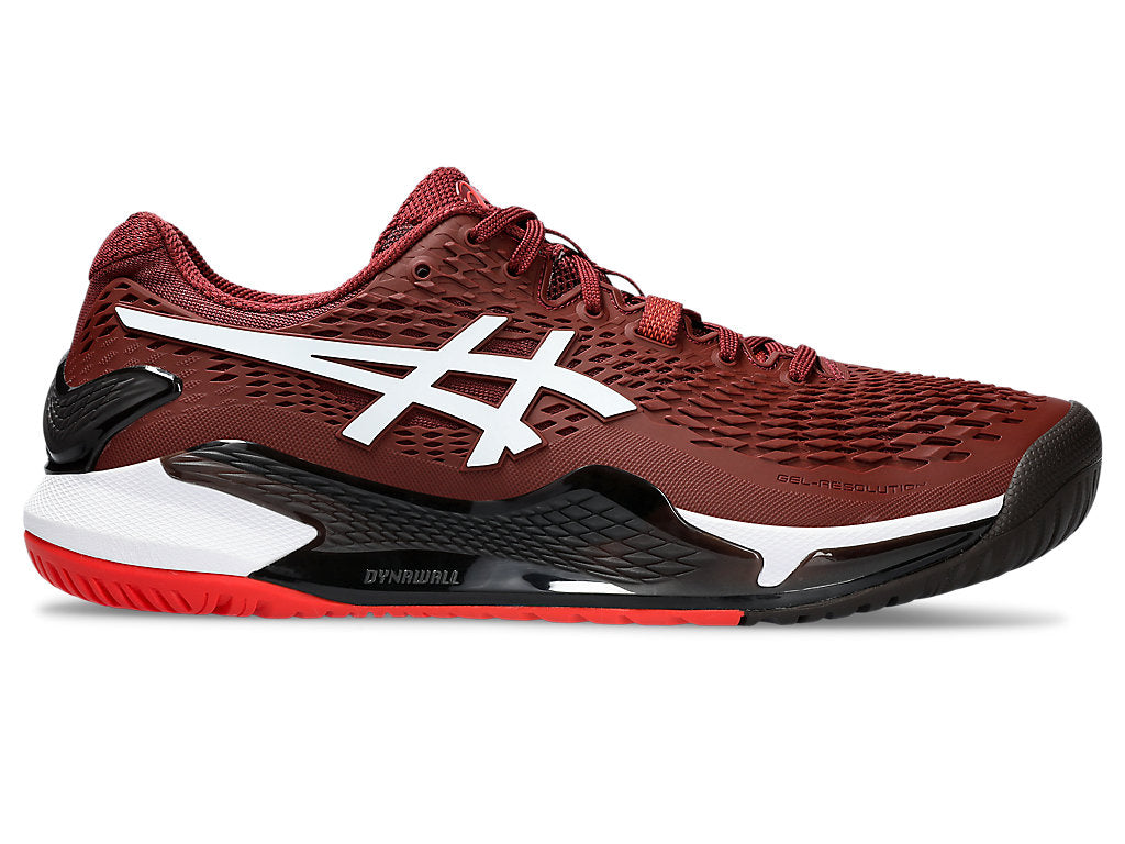 Men's Asics Gel-Resolution 9, Antique Red/White, 11.5 D Medium