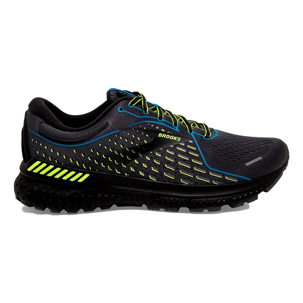 Men's Brooks Adrenaline GTS 21, Black/Blue Jewel/Nightlife, 12.5 D Medium