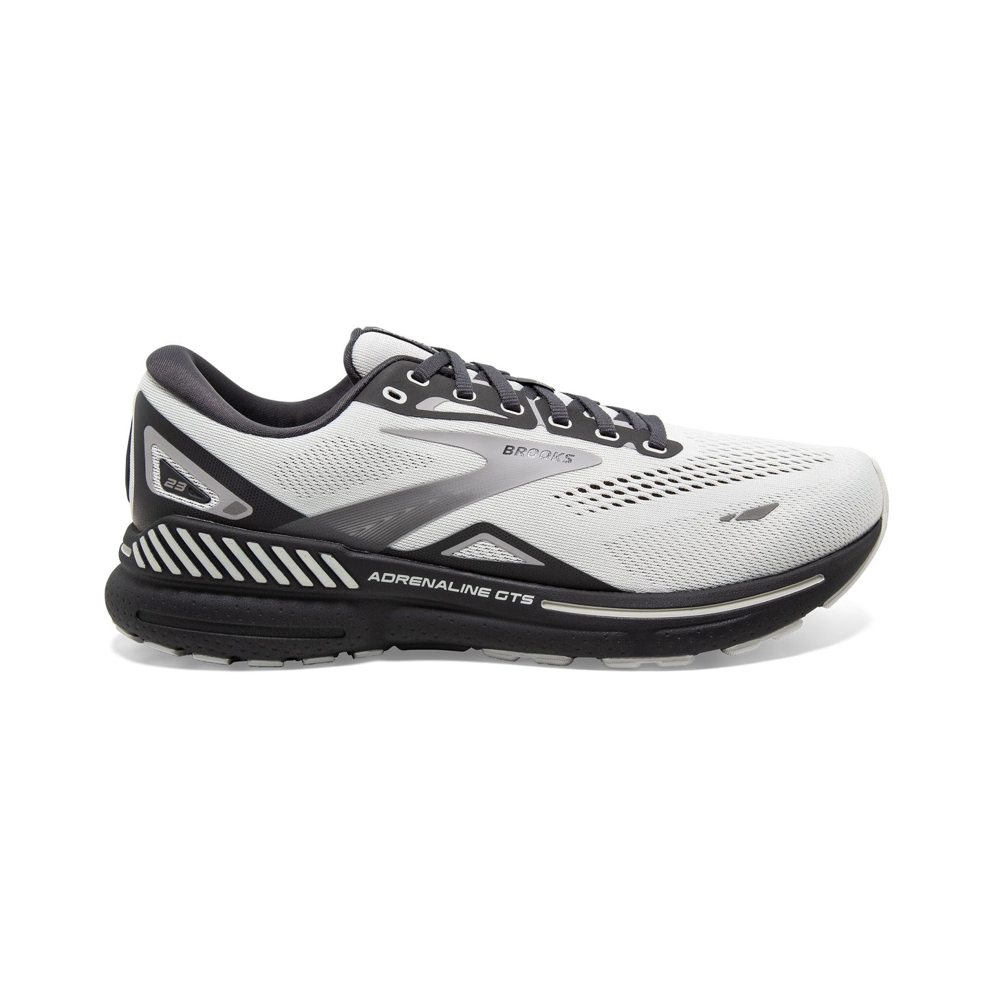 Men's Brooks Adrenaline GTS 23, Oyster/Ebony/Alloy, 8.5 2E Wide