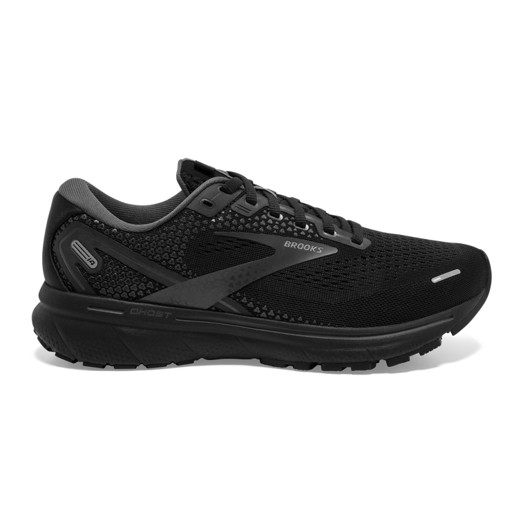 Women's Brooks Ghost 14, Black/Black/Ebony, 11.5 B Medium