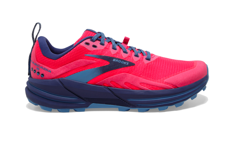 Women's Brooks Cascadia 16, Pink/Flambe/Cobalt, 11 B Medium