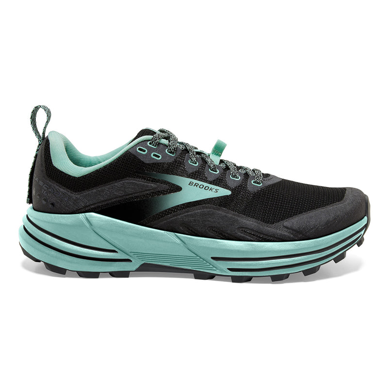 Women's Brooks Cascadia 16, Black/Ebony/Yucca, 11 D Wide