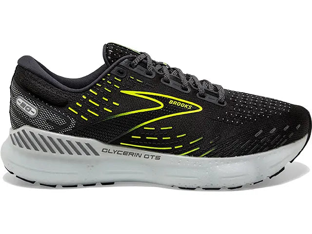 Women's Brooks Glycerin GTS 20, Ebony/White/Nightlife, 7.5 B Medium