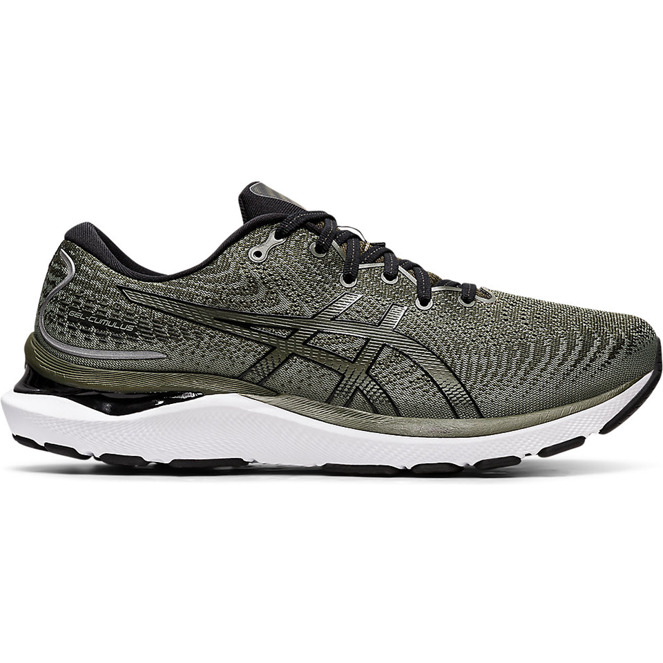 Men's Asics GEL-Cumulus 24, Olive Canvas/Black, 9.5 D Medium