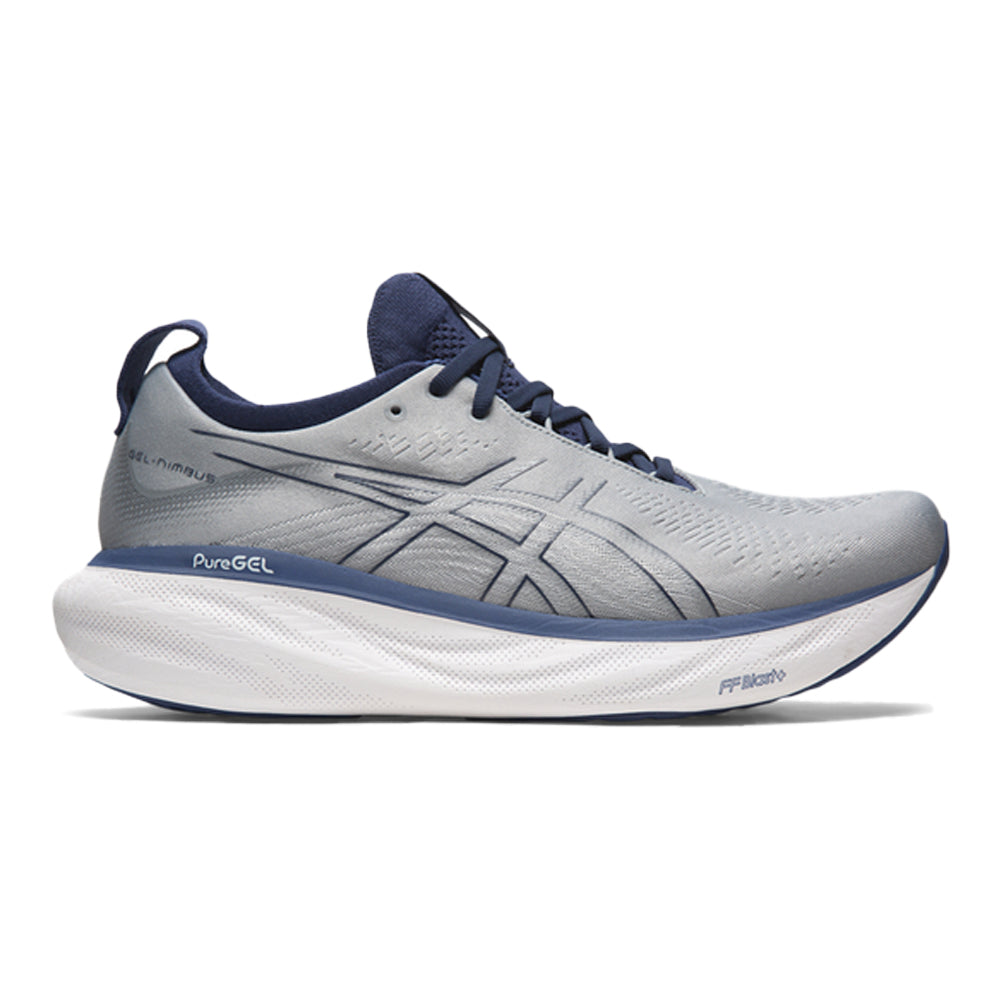 Men's Asics Gel-Nimbus 25, Sheet Rock/Indigo Blue, 11.5 D Medium