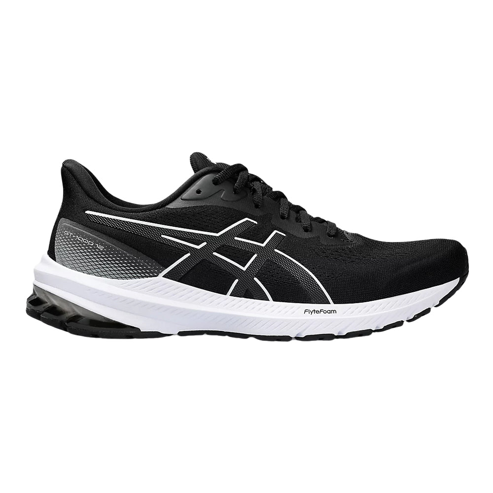 Men's Asics GT-1000 12, Black/White, 10.5 D Medium