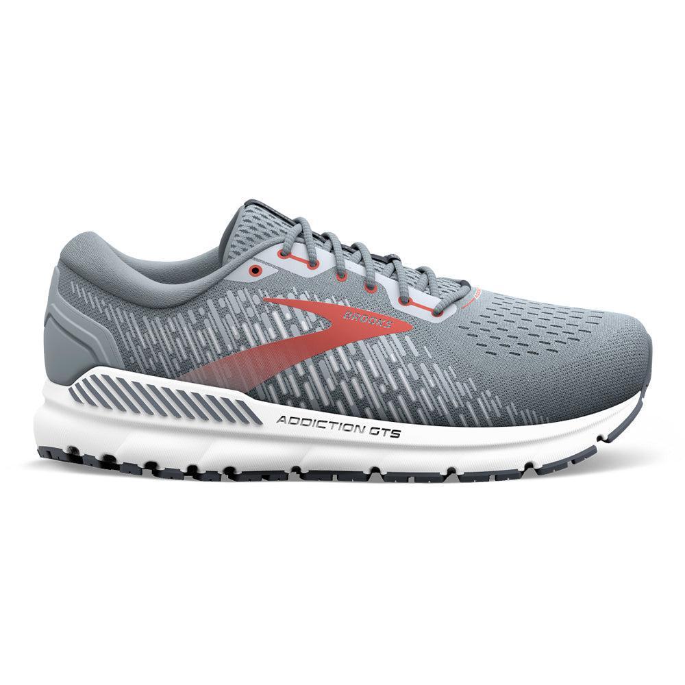 Men's Brooks Addiction GTS 15, Grey/Ebony/Chili Oil, 13 2E Wide