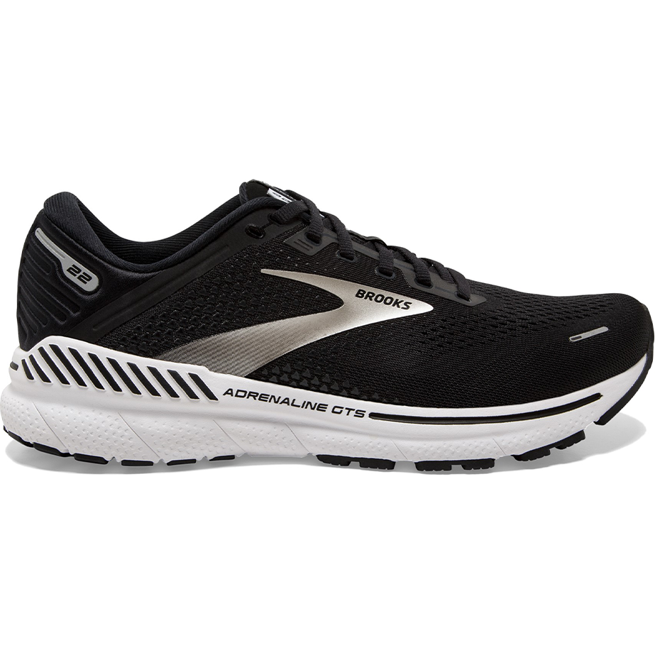 Men's Brooks Adrenaline GTS 22, Black/Silver/Anthracite, 9.5 D Medium