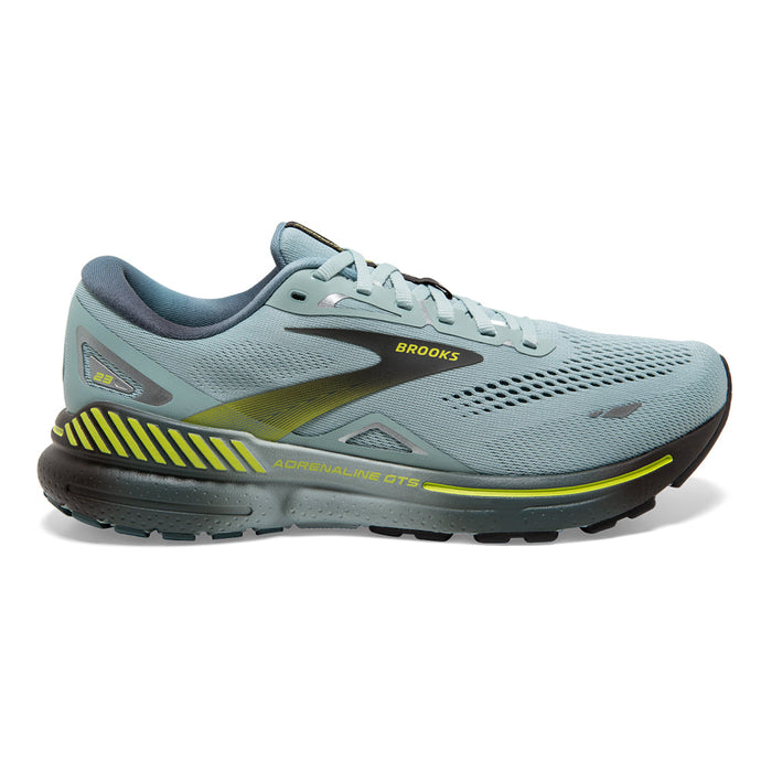 Men's Brooks Adrenaline GTS 23, Cloud Blue/Goblin Blue/Lime, 12 D Medium