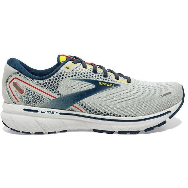 Men's Brooks Ghost 14, Grey/Titan/Maize, 10 D Medium