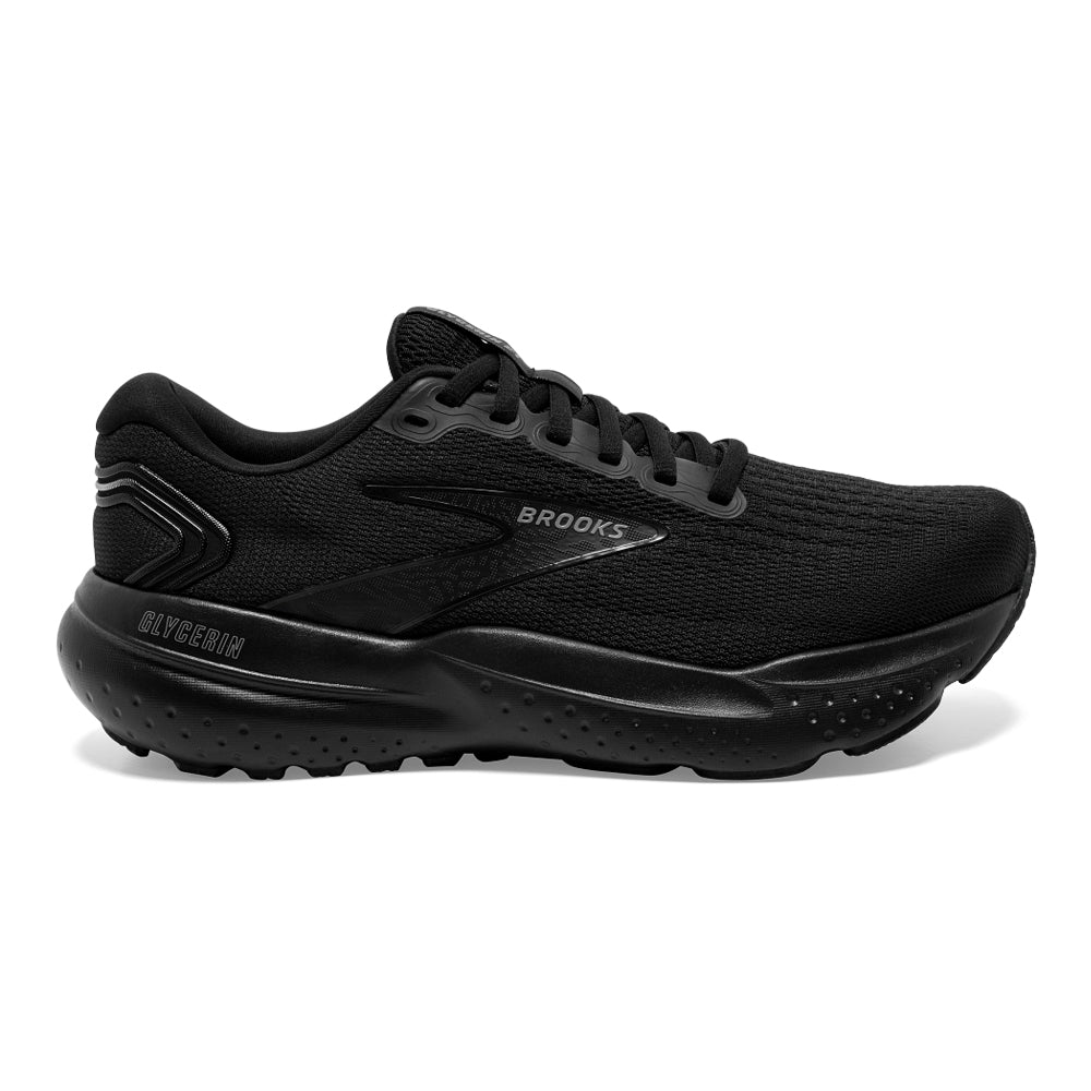 Men's Brooks Glycerin 21, Black/Black/Ebony, 10.5 2E Wide