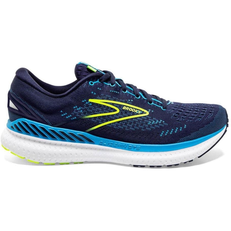 Men's Brooks Glycerin GTS 19, Navy/Blue/Nightlife, 8.5 D Medium