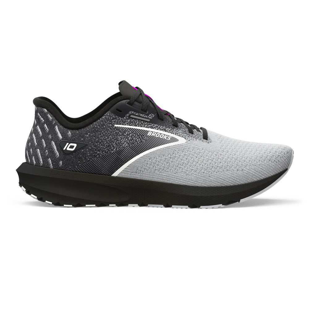 Men's Brooks Launch 10, Black/Blackened Pearl/White, 10.5 2E Wide