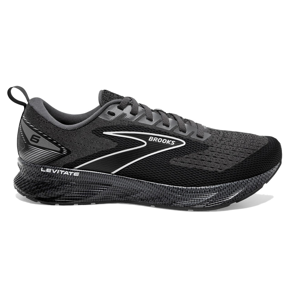 Men's Brooks Levitate 6, Blackened Pearl/Ebony/White, 7.5 D Medium
