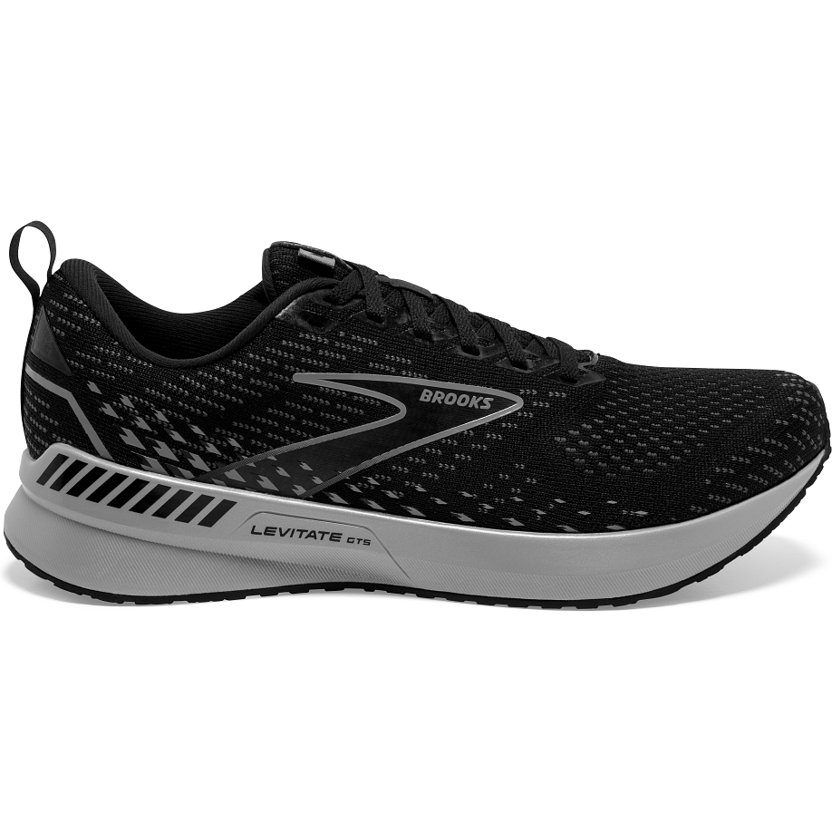 Men's Brooks Levitate GTS 5, Black/Ebony/Grey, 12 D Medium