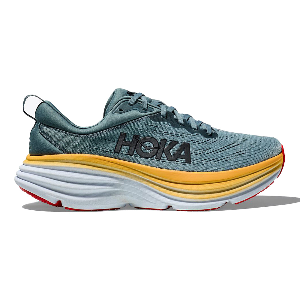 Men's Hoka One One Bondi 8, Goblin Blue/Mountain Spring, 10.5 4E Extra Wide
