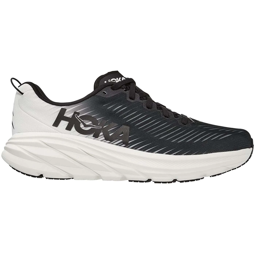 Men's Hoka One One Rincon 3, Black/White, 12.5 D Medium