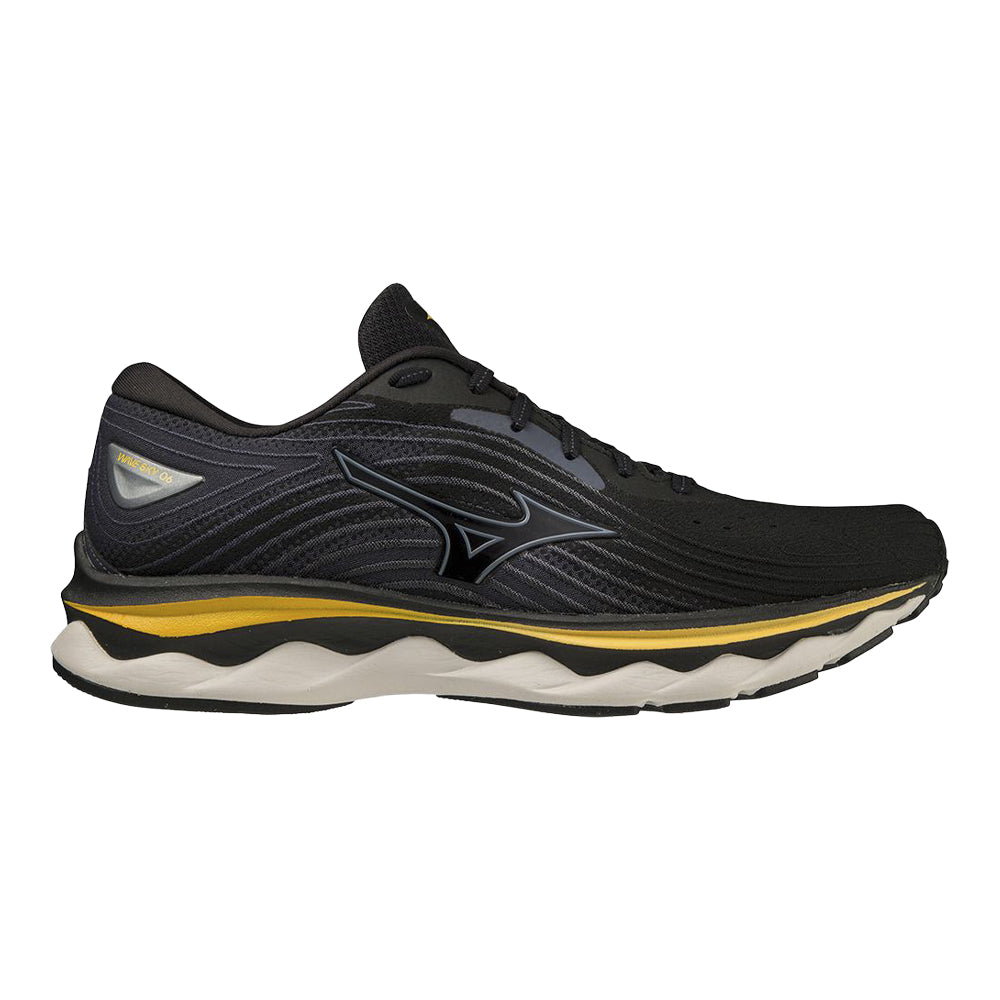 Men's Mizuno Wave Sky 6, Black-Tradewinds, 12 D Medium