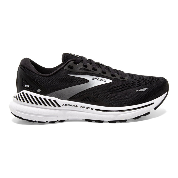 Men's Brooks Adrenaline GTS 23, Black/White/Silver, 10.5 2E Wide