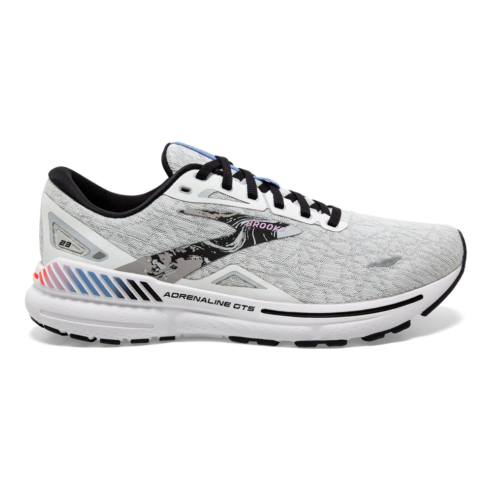 Women's Brooks Adrenaline GTS 23, White/Black/Orchid Bouquet, 9 B Medium