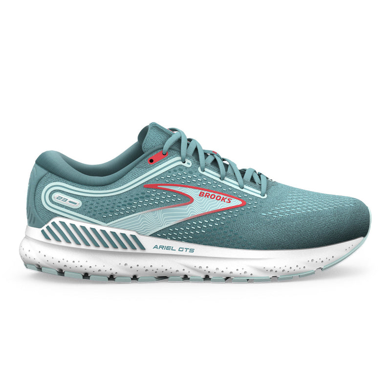 Women's Brooks Ariel GTS 23, Nile Blue/Blue/Bittersweet, 9.5 2E Extra Wide