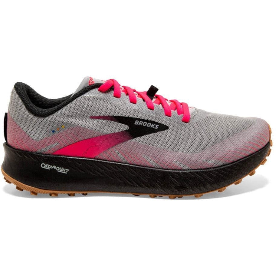 Women's Brooks Catamount, Alloy/Pink/Black, 9 B Medium