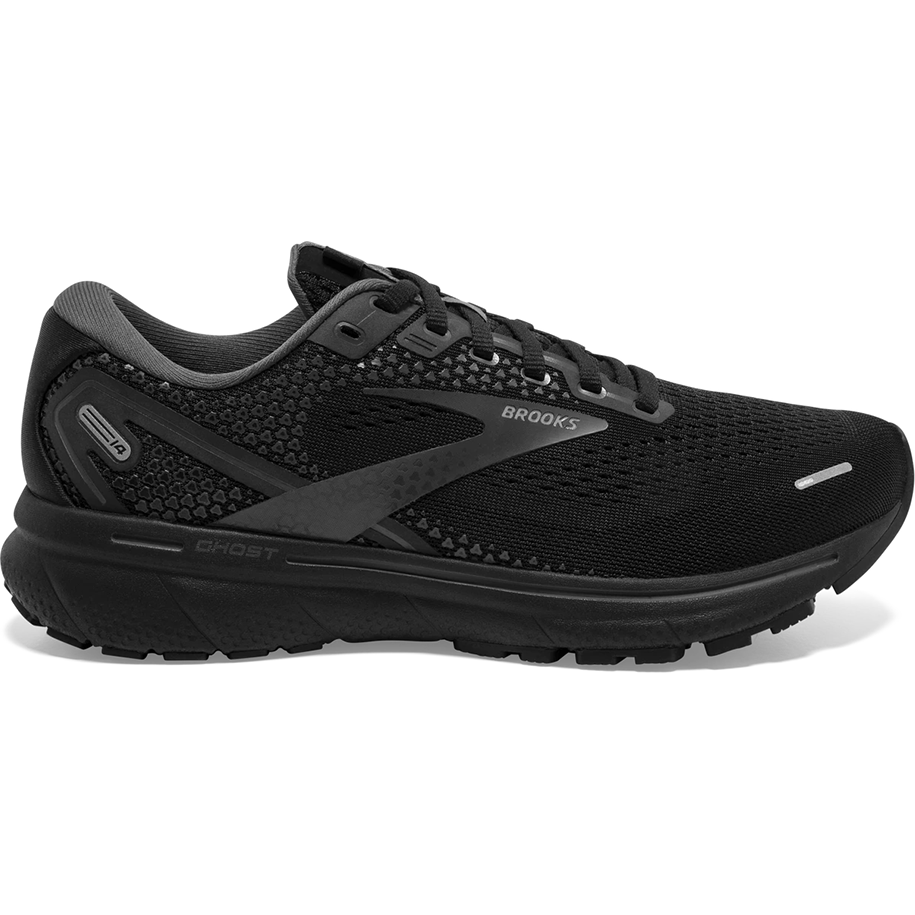 Women's Brooks Ghost 14, Black/Black/Ebony, 8 B Medium