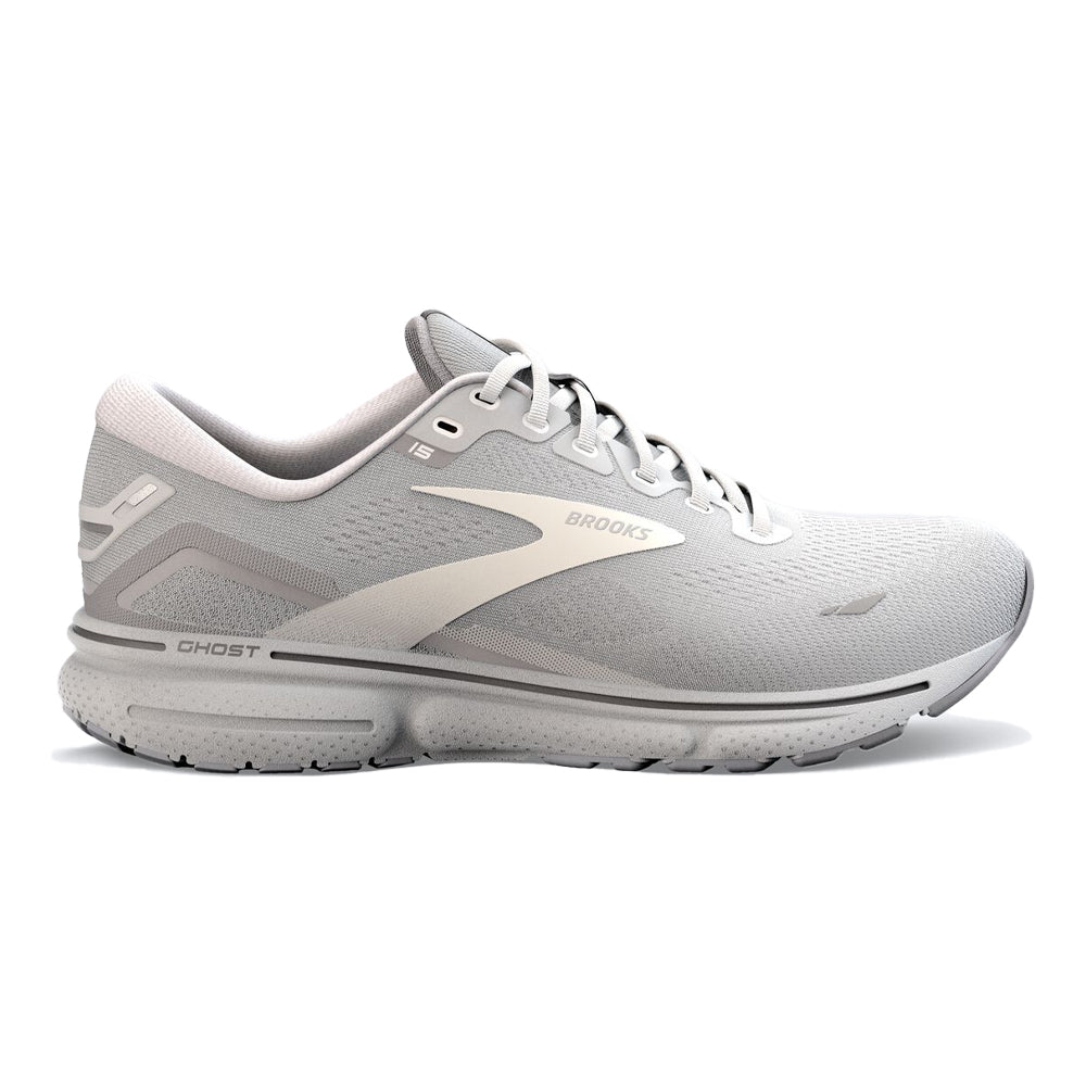 Women's Brooks Ghost 15, Oyster/Alloy/White, 8.5 B Medium