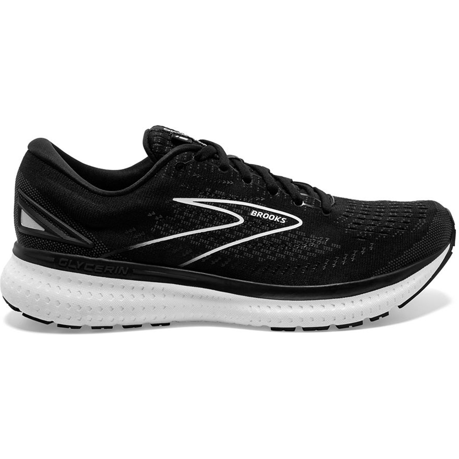 Women's Brooks Glycerin 19, Black/White, 10.5 B Medium