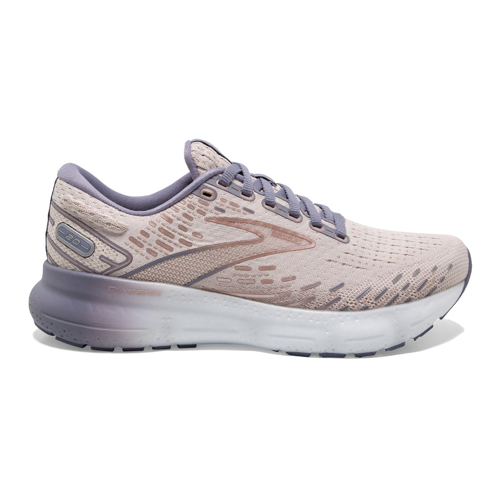Women's Brooks Glycerin 20, Lilac/Silver Bullet/Pink, 10.5 B Medium