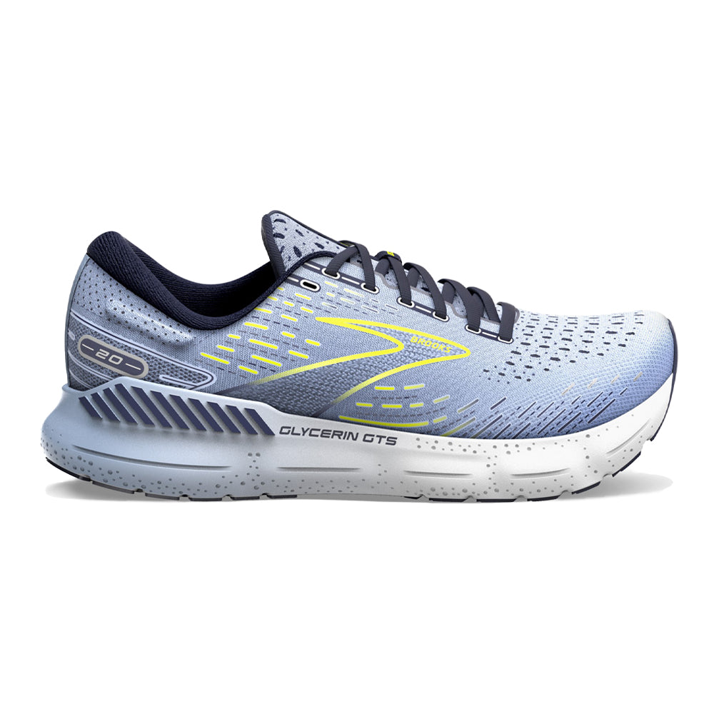Women's Brooks Glycerin GTS 20, Light Blue/Peacoat/Nightlife, 7 B Medium