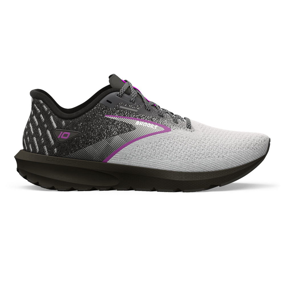 Women's Brooks Launch 10, Black/White/Violet, 8.5 B Medium