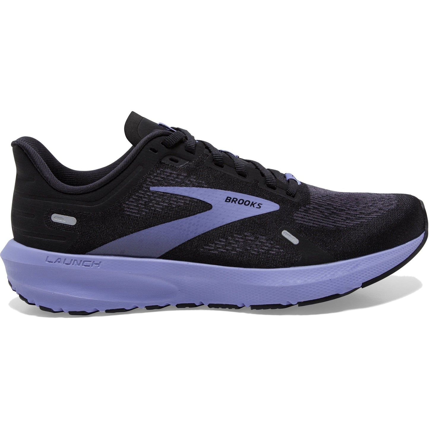 Women's Brooks Launch 9, Black/Ebony/Purple, 8 B Medium