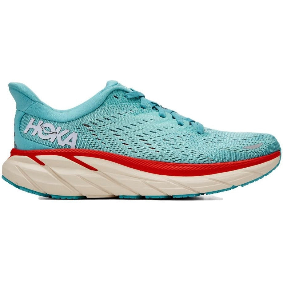 Women's Hoka One One Clifton 8, Aquarelle/Eggshell Blue, 10.5 B Medium