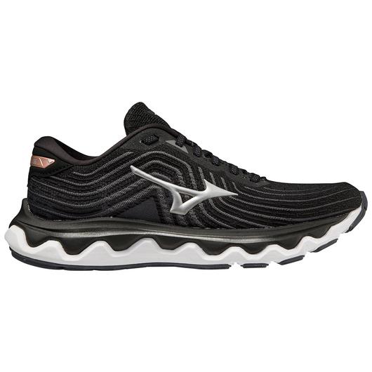 Women's Mizuno Wave Horizon 6, Black/Silver, 7.5 D Wide