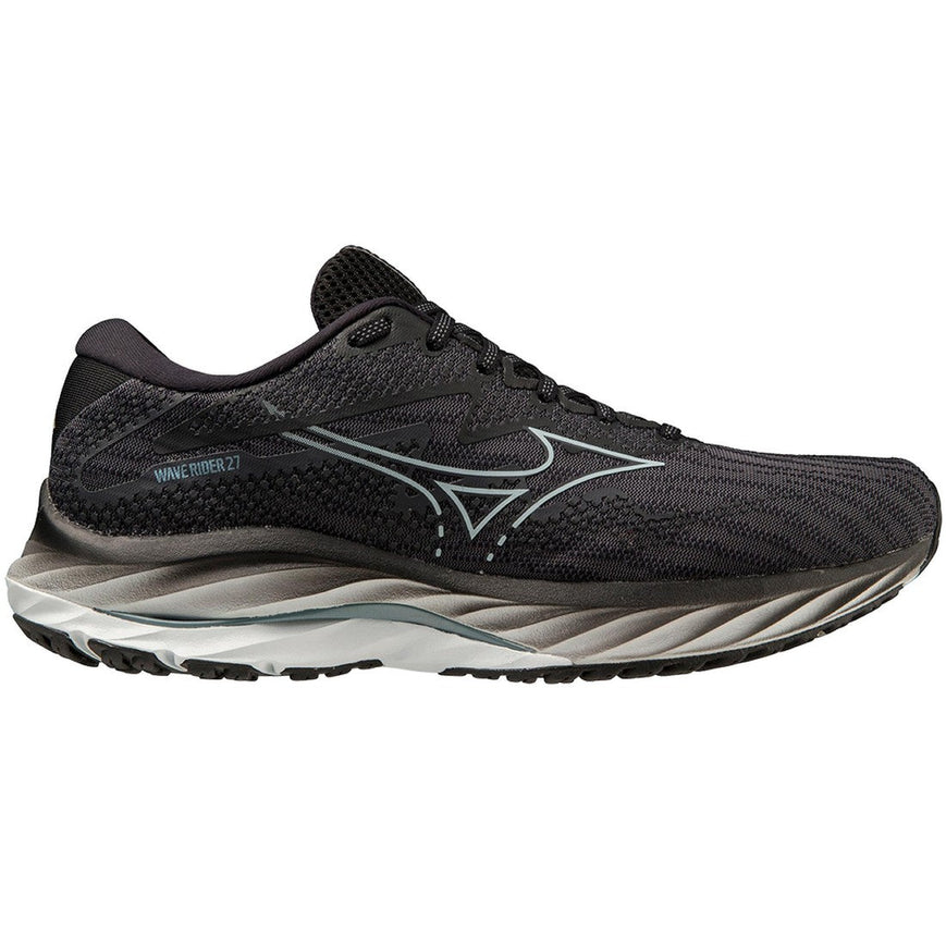 Men's Mizuno Wave Rider 27, Ebony/Illusion Blue, 10.5 2E Wide