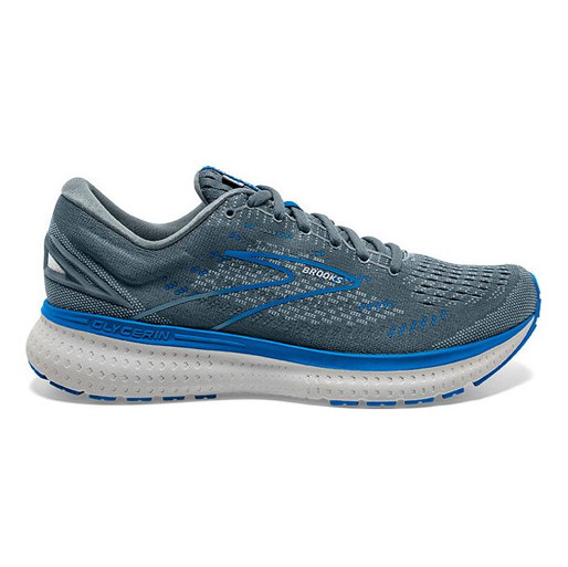Men's Brooks Glycerin 19, Quarry/Grey/Dark Blue, 10.5 D Medium