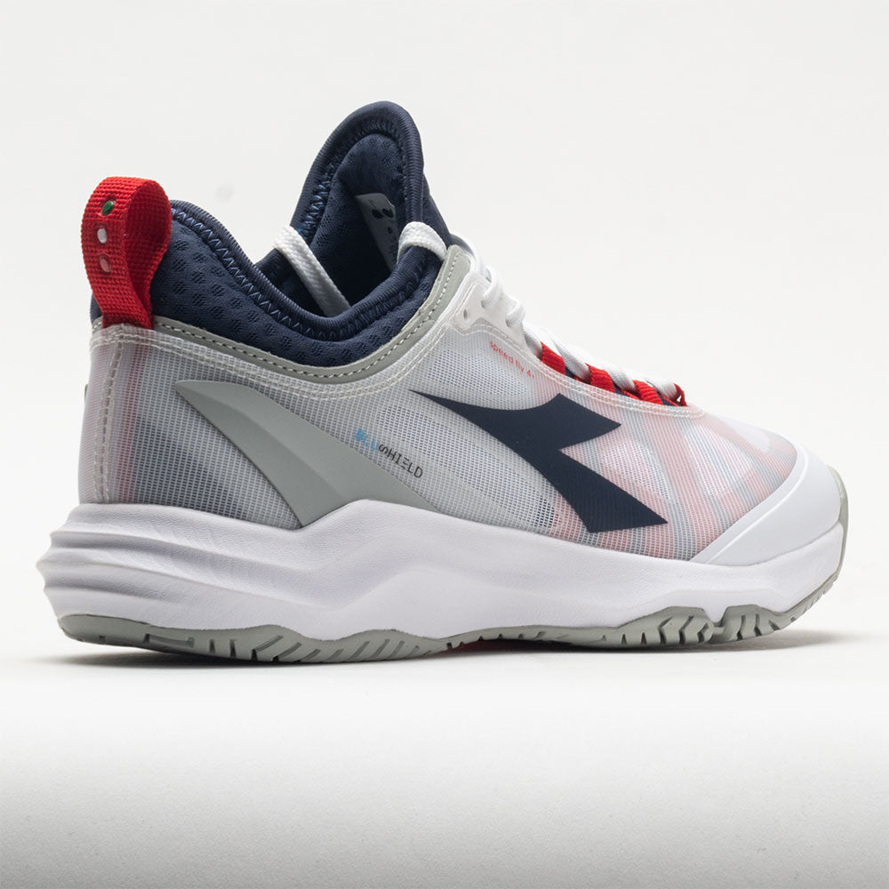 Diadora Blushield Fly 4+ Men's White/Blue Corsair/Fiery Red