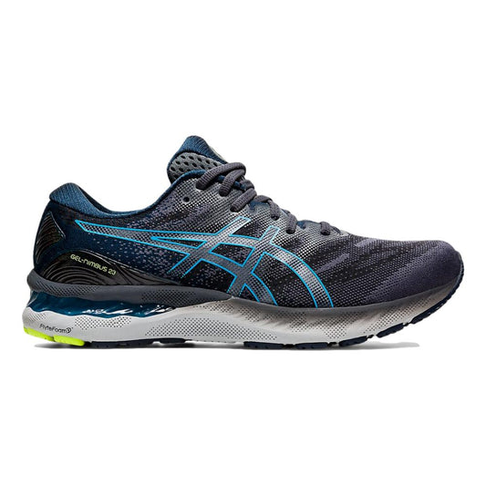 Men's Asics GEL-Nimbus 23, Carrier Grey/Digital Aqua, 10 2E Wide