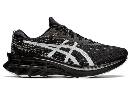 Men's Asics Novablast 2, Black/Pure Silver, 12.5 2E Wide