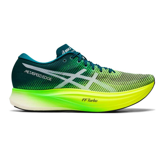 Men's Asics Metaspeed Edge+, Velvet Pine/Saftery Yellow, 8.5 D Medium