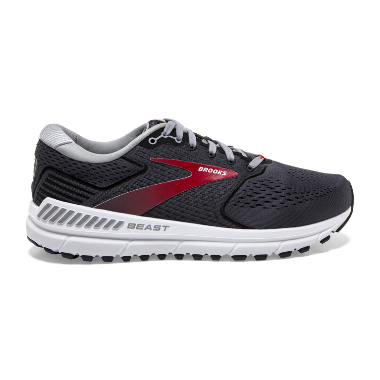 Men's Brooks Beast '20, Blackened Pearl/Black/Red, 9.5 D Medium