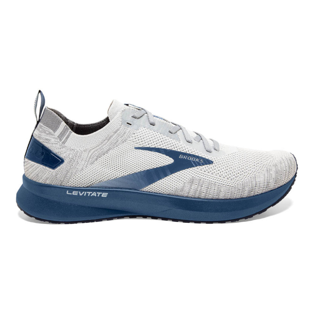 Men's Brooks Levitate 4, Grey/Oyster/Blue, 10 D Medium