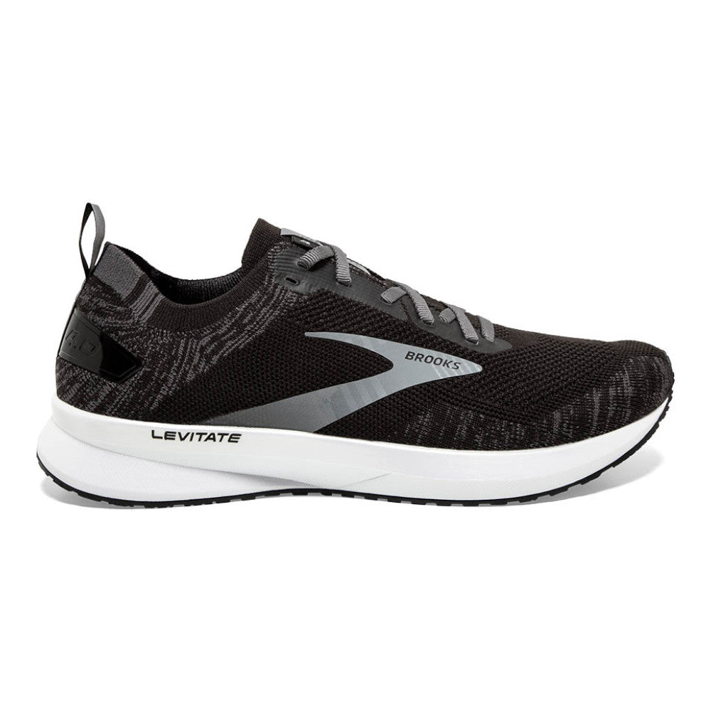 Men's Brooks Levitate 4, Black/Blackened Pearl/White, 8 D Medium