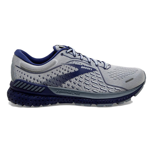 Men's Brooks Adrenaline GTS 21, Grey/Tradewinds/Deep Cobalt, 8.5 D Medium
