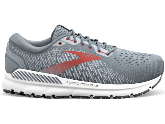 Men's Brooks Addiction GTS 15, Grey/Ebony/Chili Oil, 12 4E Extra Wide