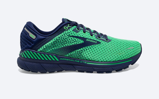 Men's Brooks Adrenaline GTS 22, Green/Navy, 11.5 D Medium