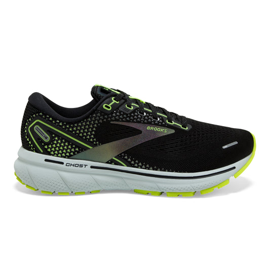 Men's Brooks Ghost 14, Black/Nightlife/Spa Blue, 10.5 D Medium