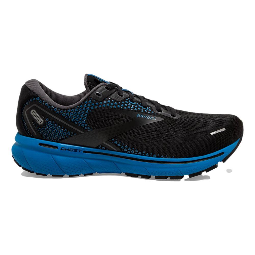 Men's Brooks Ghost 14, Black/Blackened Pearl/Blue, 12 2E Wide